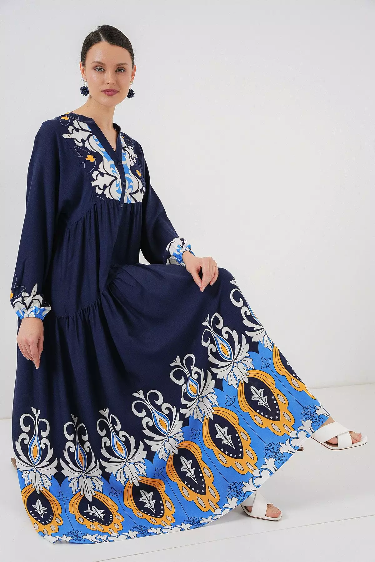 Patterned Modest Dress