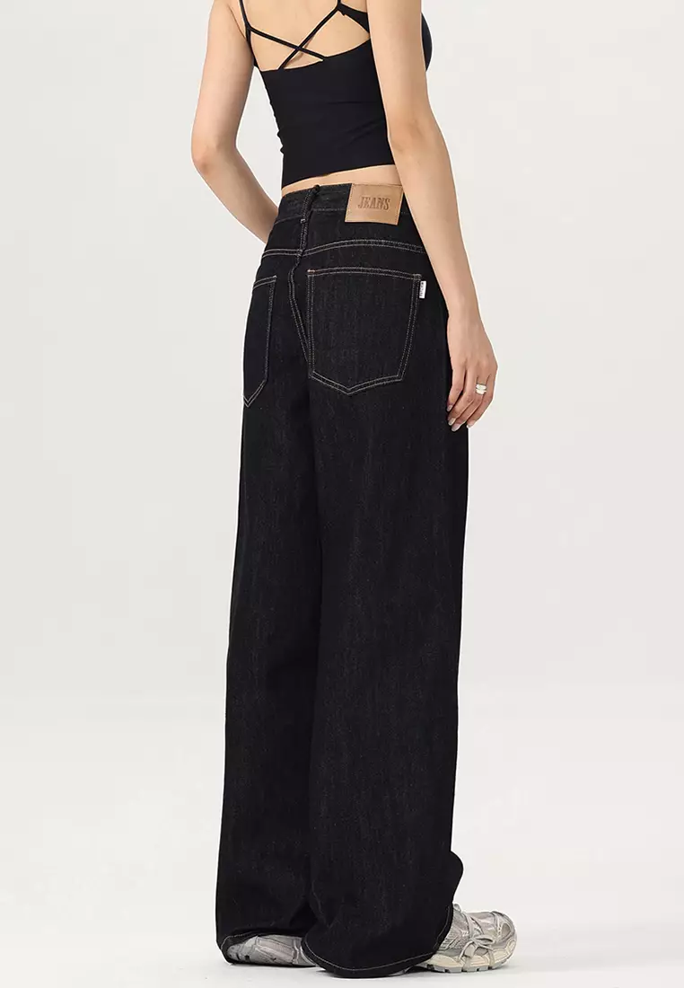 Vintage Washed Wide-legged Jeans LK-HHTM204