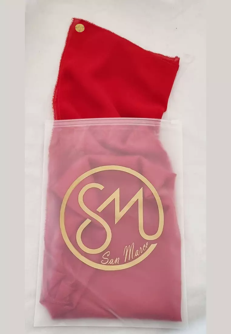 Daily Plain Shawl Eyelash Hem Red