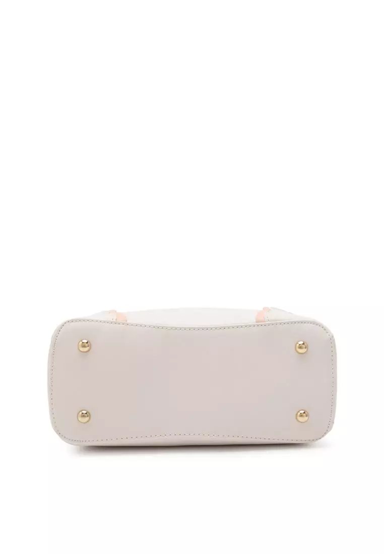 Women's Floral Detail Top Handle Bag / Sling Bag / Crossbody Bag (手拿袋 / 斜孭袋) - 白色