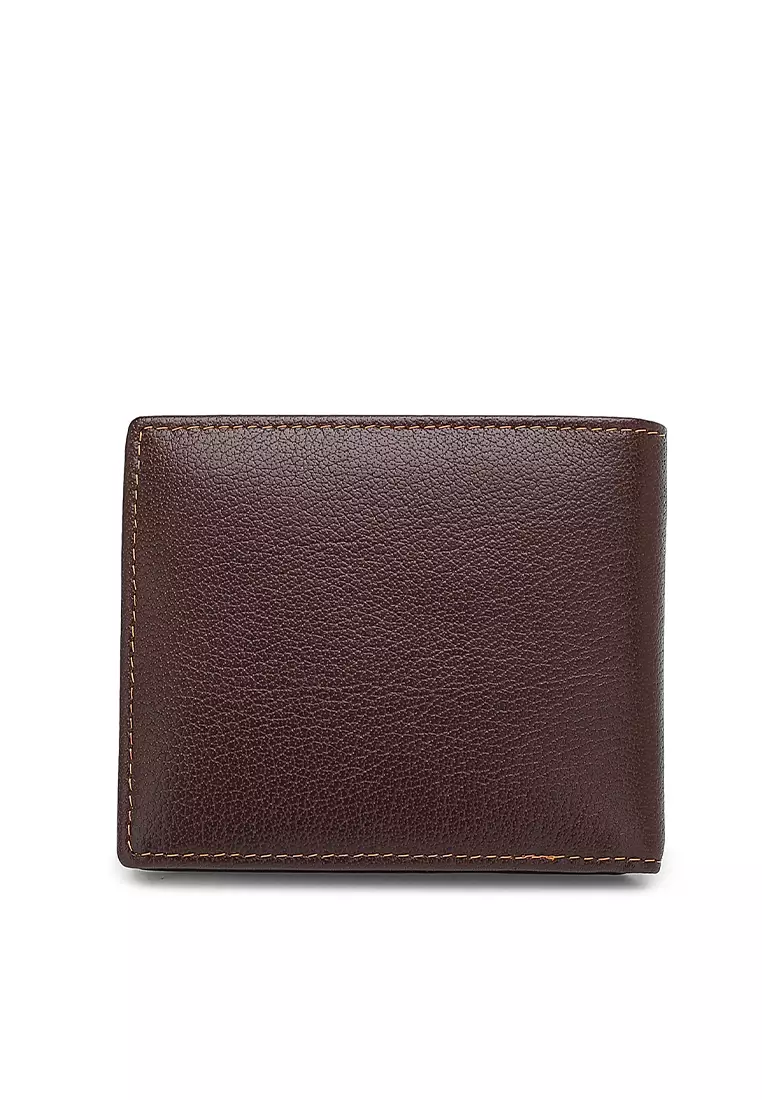 Men's Genuine Leather RFID Blocking Fortune Wallet (Genuine 皮具錢包) - 棕色