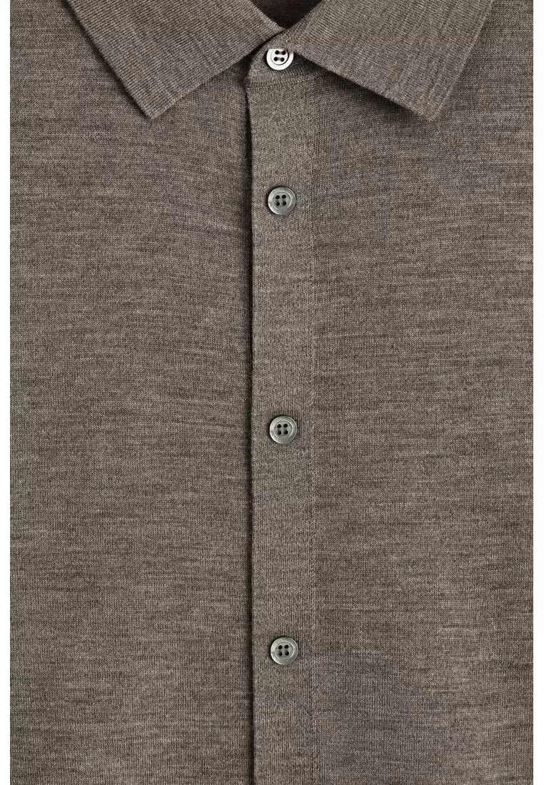 KNITTED MERINO WOOL SHIRT