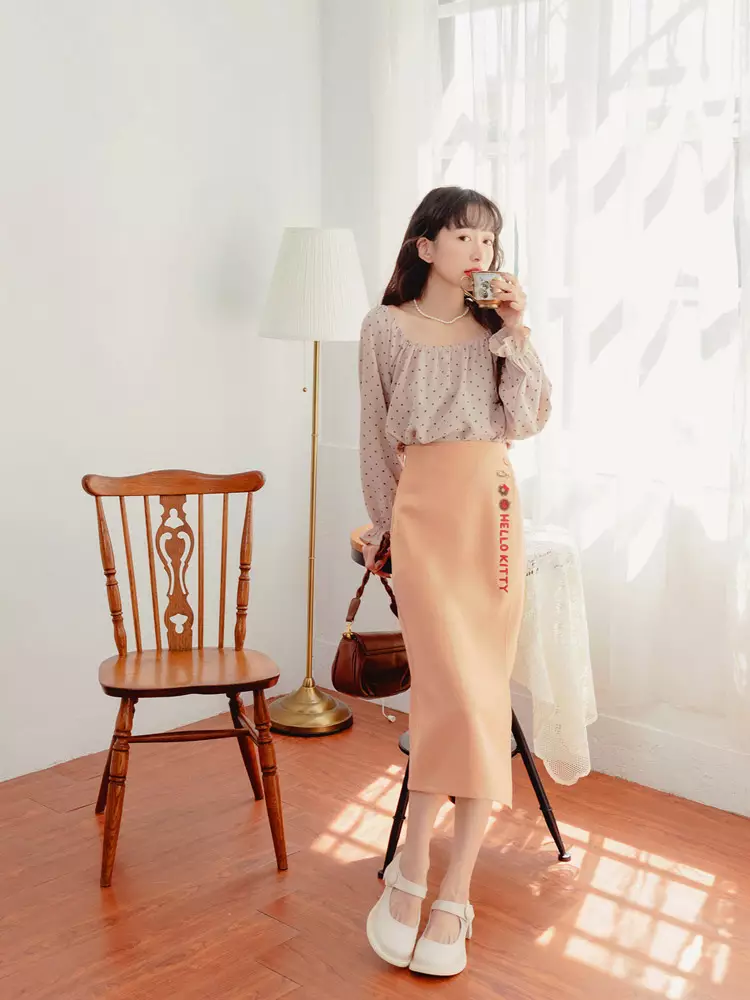 Cute skirts with buttons best sale