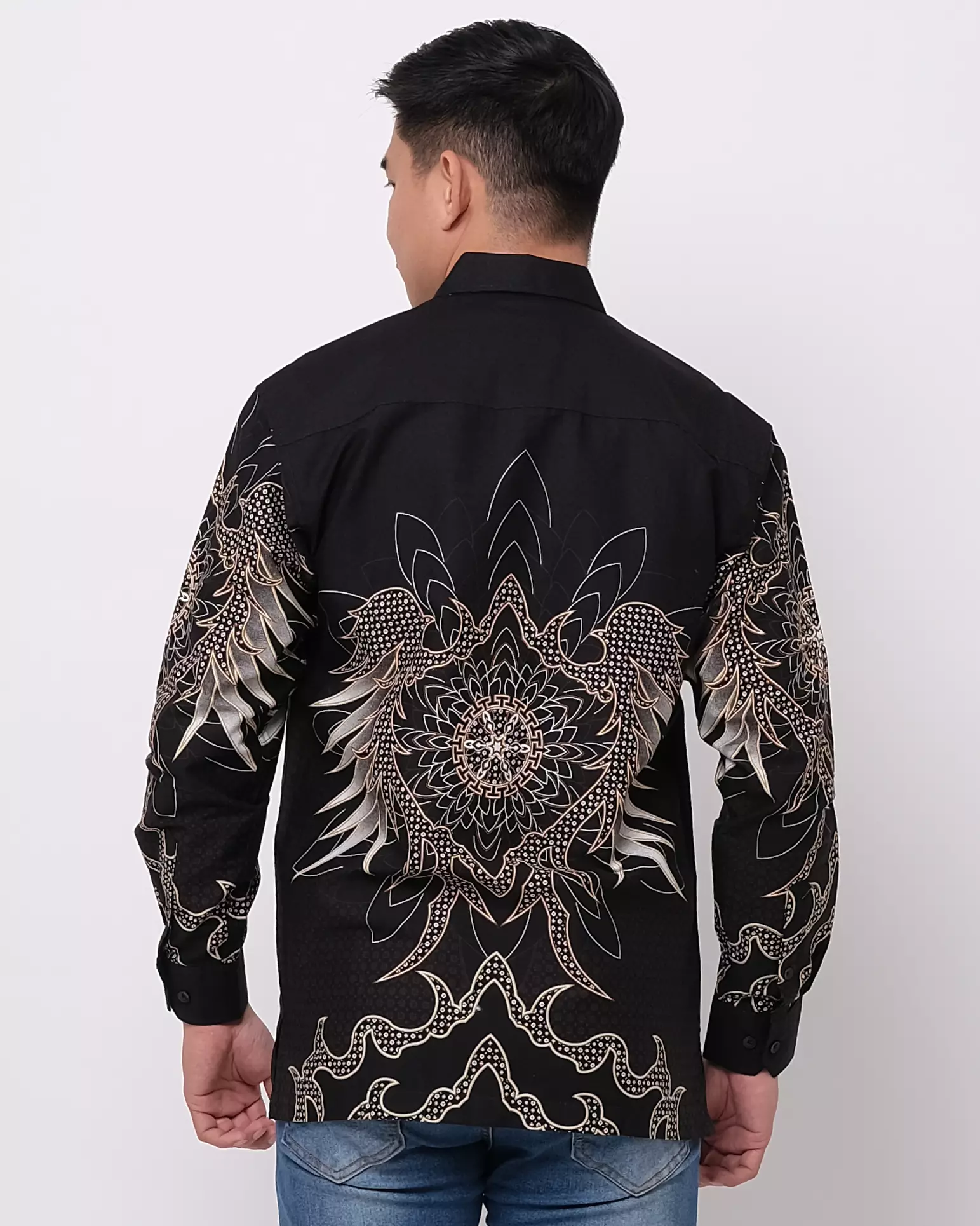 Andre Michel Kemeja Batik Lengan Panjang Hitam 16754