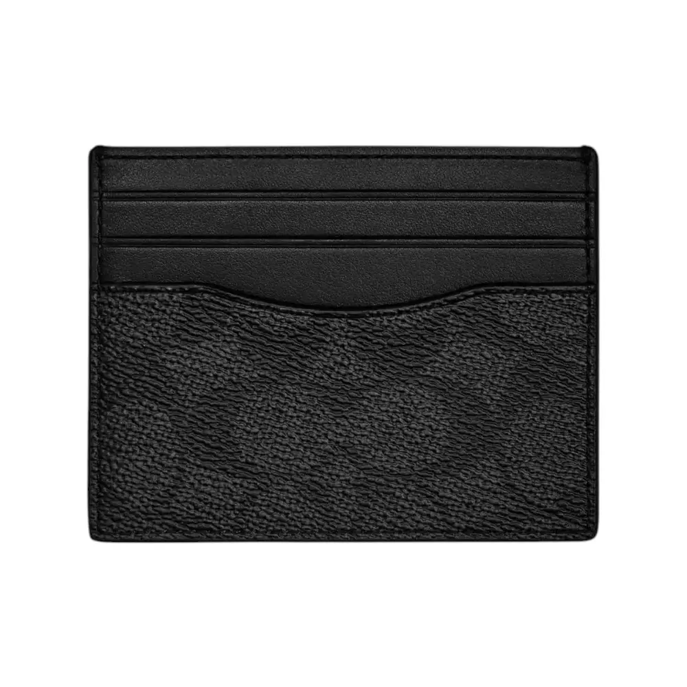 Boxed Card Case And Belt Set In Signature Canvas Charcoal Black