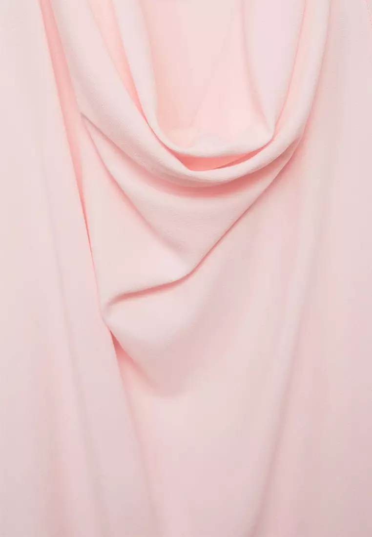 Draped Blouse with Flower Detail