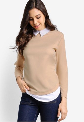 Double Layer Collared Top