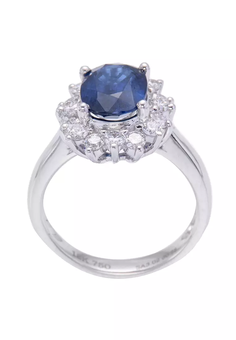 White gold hotsell blue sapphire ring