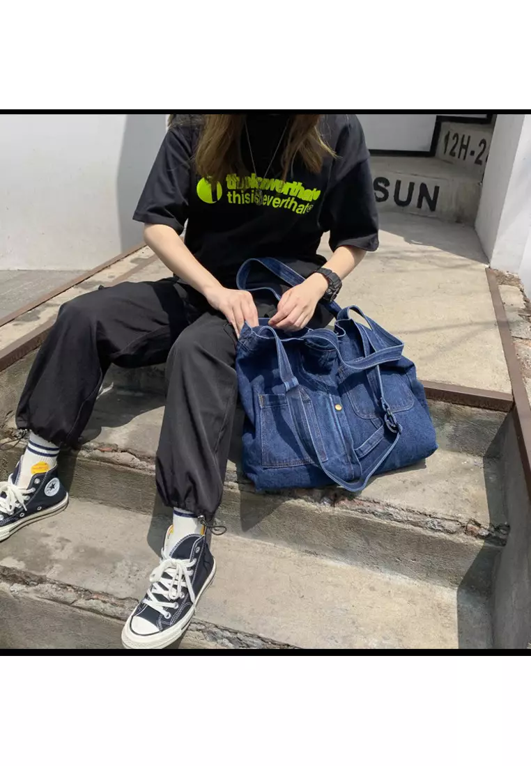 Denim casual Japanese shoulder bag