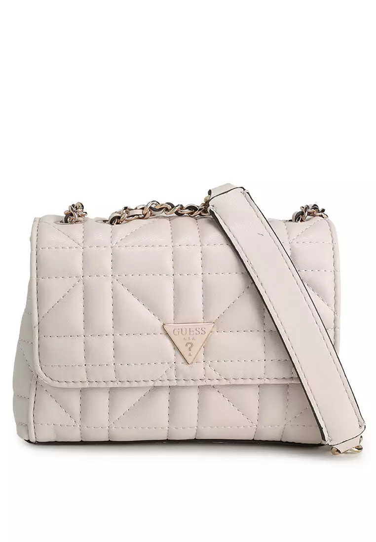 ショルダーバッグ・ポシェット Guess EDITAEDITA Quilted Mini Crossbody Flap Bag HP1A3A35 GUESS Edita Mini Convertible Crossbody Flap, Black: Handbags