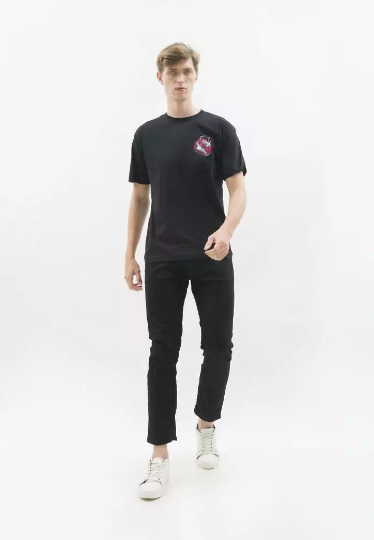 Kaos hitam t shirt polos houseofcuff motif Sakura READY HINGGA 4XL