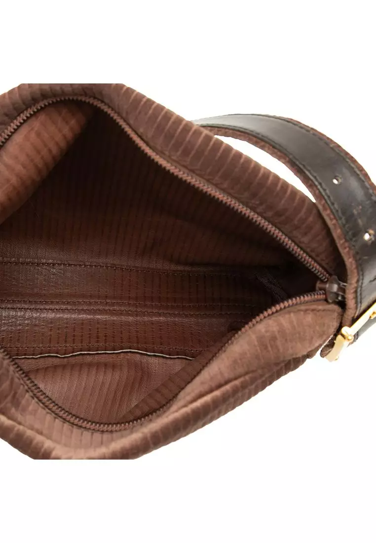 Pre-Loved Loewe Corduroy Anagram Shoulder Bag