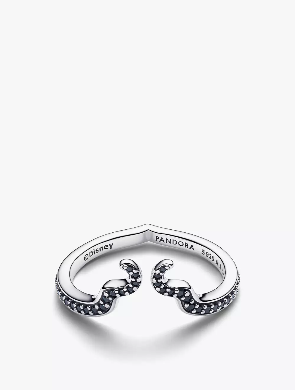Disney Maleficent Sterling Silver Ring With Black Crystal - 52