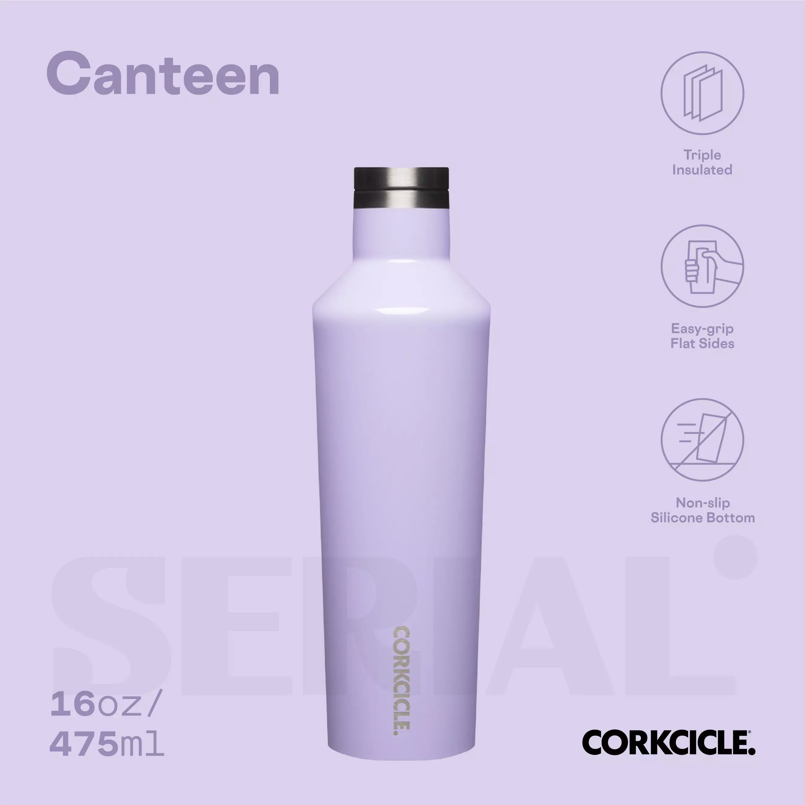 CORKCICLE® Canteen 16oz - Lilac