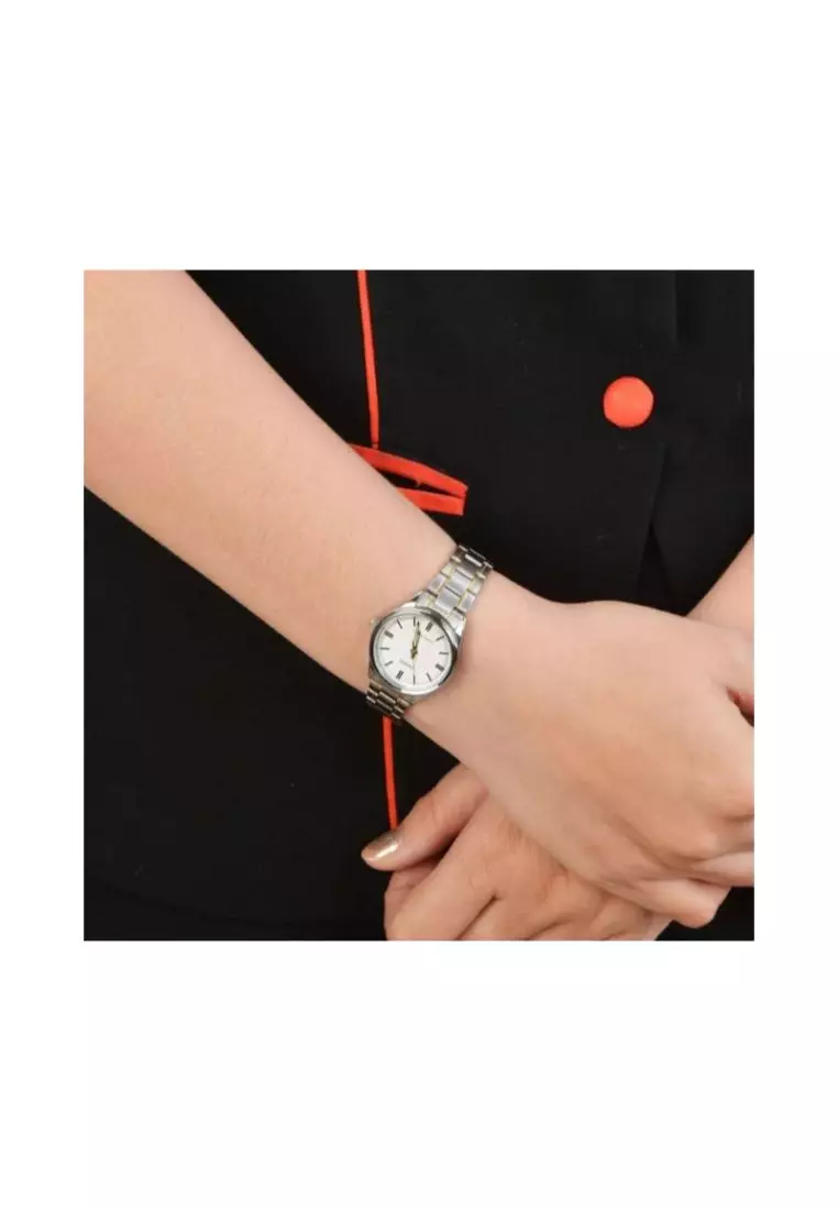 Women's Analog Watch LTP-V005SG-7A Gold Stainless Steel Band Watch for ladies
