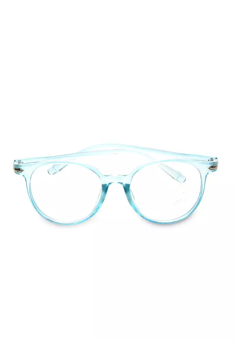 Kacamata Wanita Motif Polos Transparan Premium Quality - Biru Dove