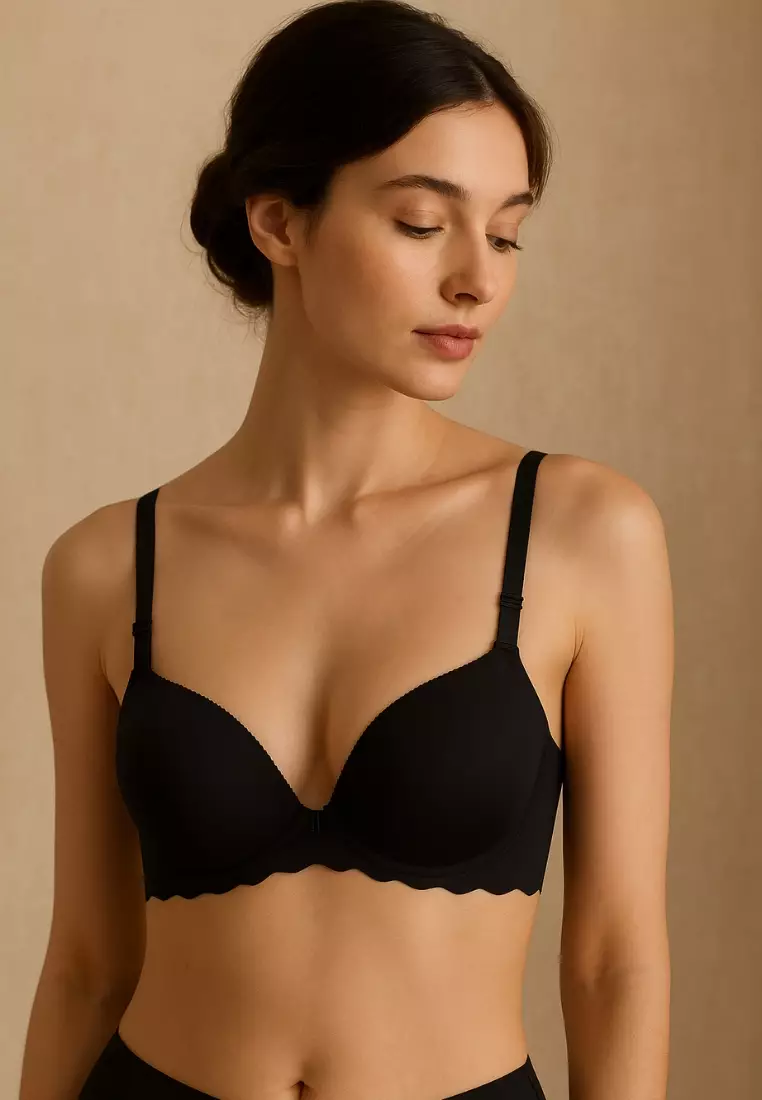 2 Pack Premium Ruby Seamless Push Up Bra in Nude and Black
