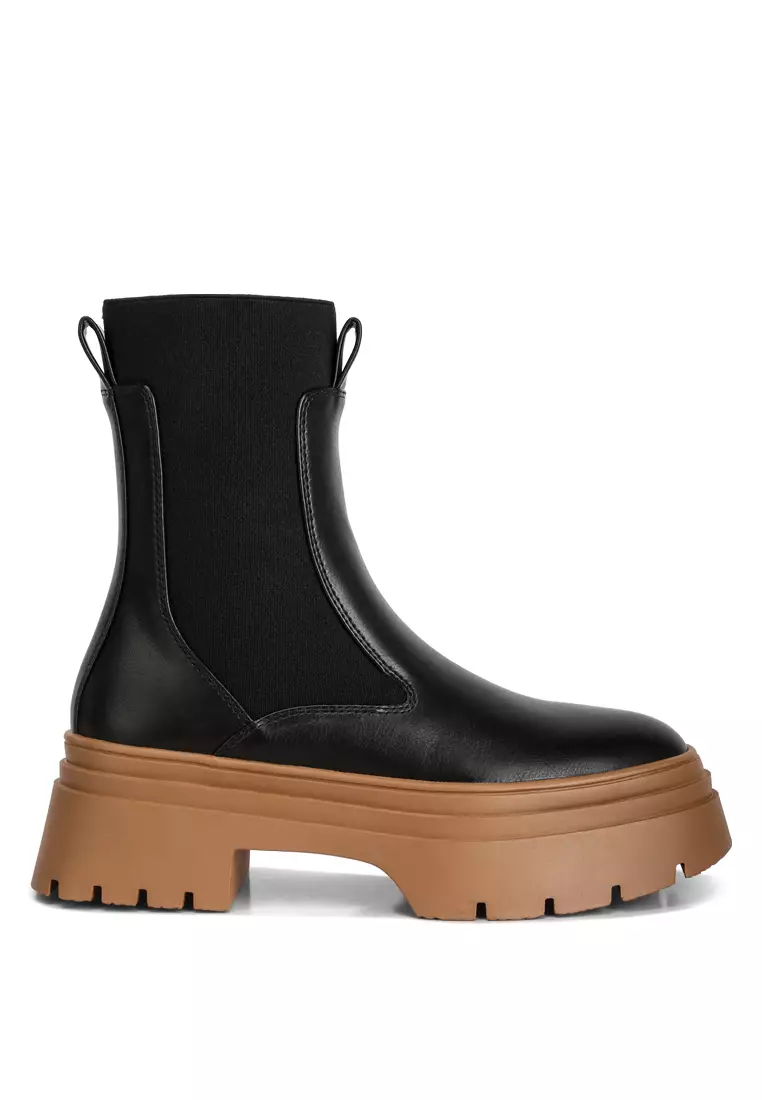 Discount on London Rag  shoes - SKU: Black High Top Chunky Chelsea Boots