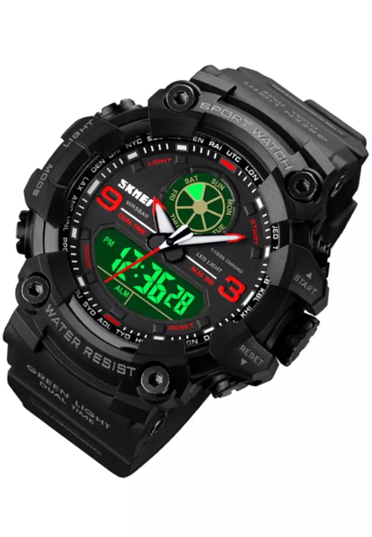 Jam Tangan Digital Pria Waterproof Many Function Strap Tali Material PU Silicone BY92 ORIGINAL