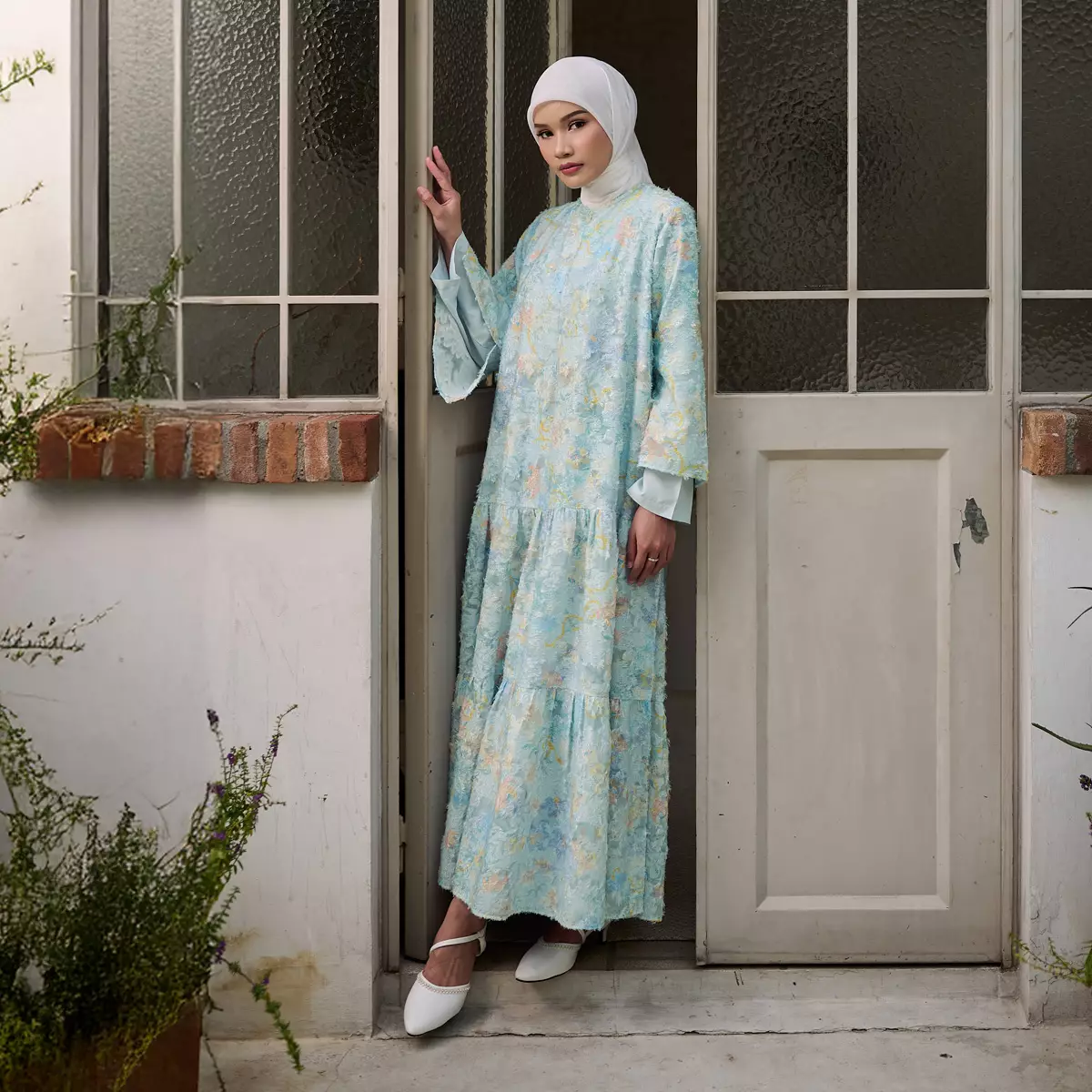 [Raya Collection] ZM Zaskia Mecca - Rilue Blue Plain - Gamis Wanita - Primadona Series Edisi Lilya Senja