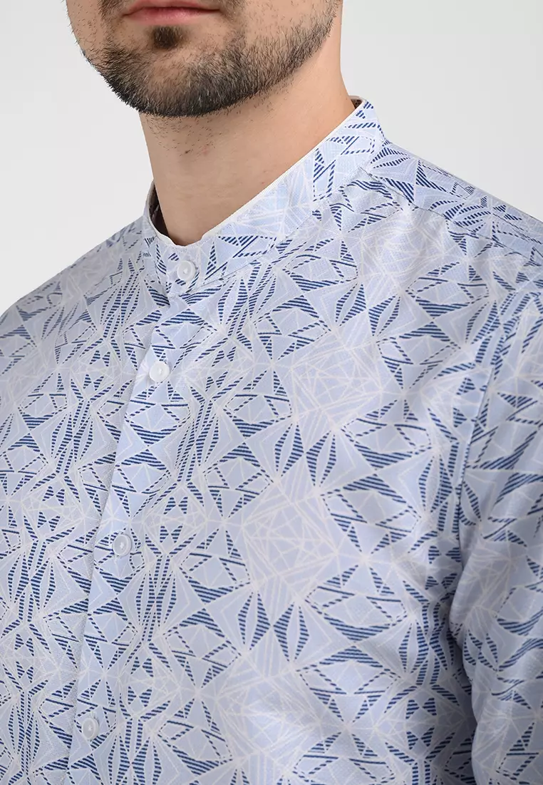 MOC Kemeja Lengan Panjang Pria DANURA-BLUE