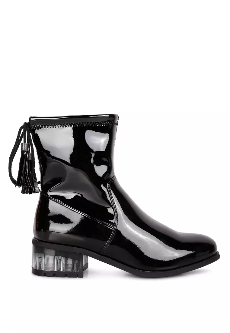 Discount on London Rag  shoes - SKU: Black Tassels Detail Ankle Boots