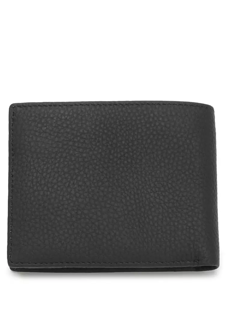 Men's Genuine Leather RFID Blocking Bi Fold Wallet - Black
