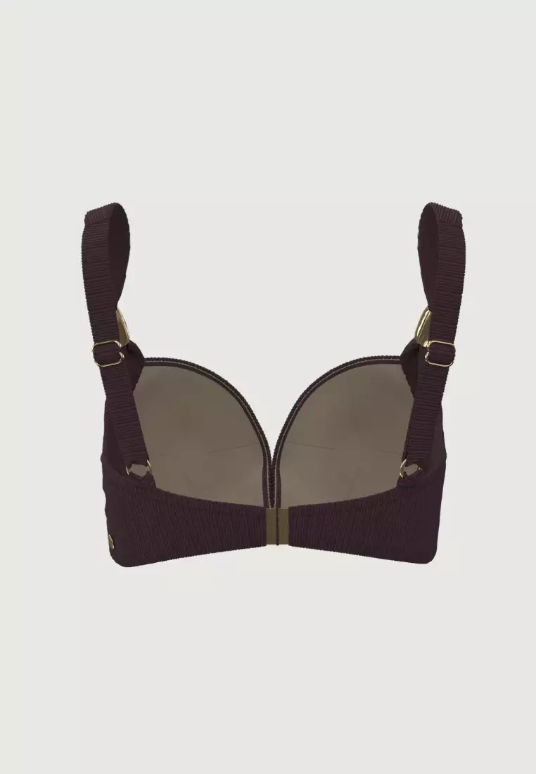 Maja Cherry Laquer Plus Cup Ring Strap Cross Front Top