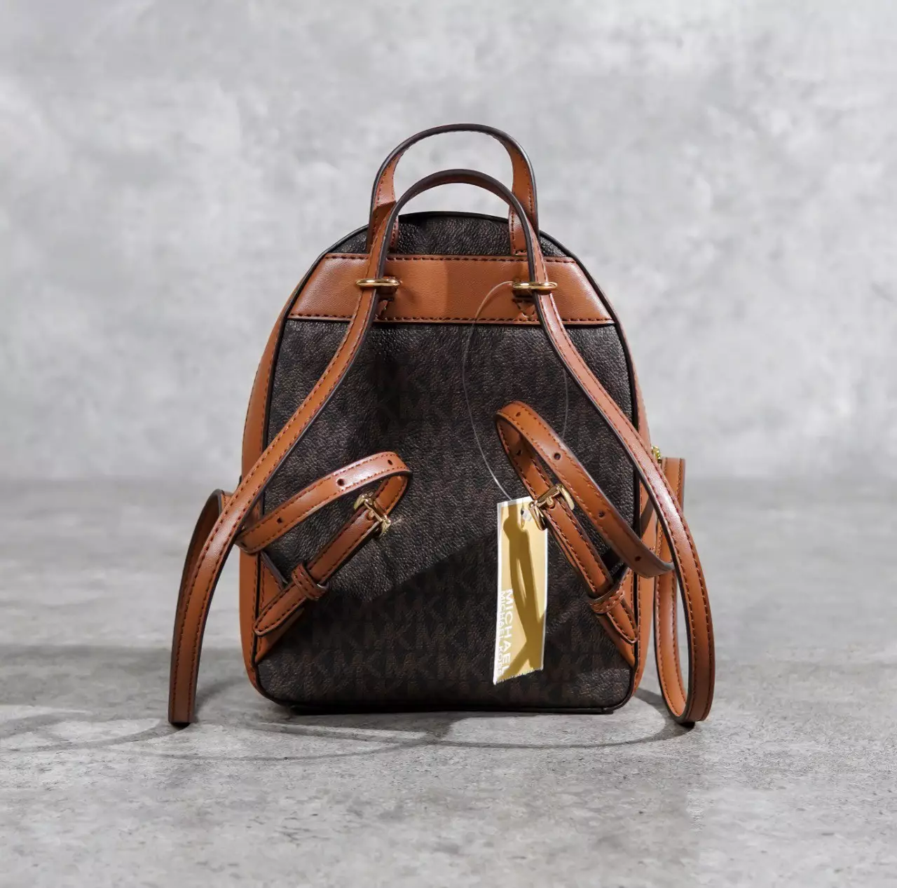 Tas MICHAEL KORS MK MONOGRAM BROWN CAMEL MINI BACKPACK 100% ORIGINAL