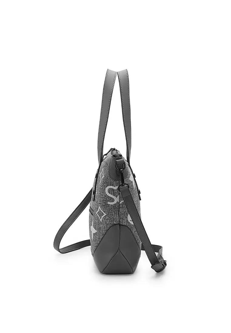 Women's Monogram Tote Bag / Shoulder Bag / Sling Bag / Crossbody Bag (側孭袋 / 單肩包 / 斜孭袋) - 灰色