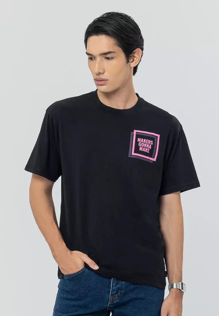 DOUGH Jet Black Kaos Pria Lengan Pendek SS - Top Man Graphic Tee