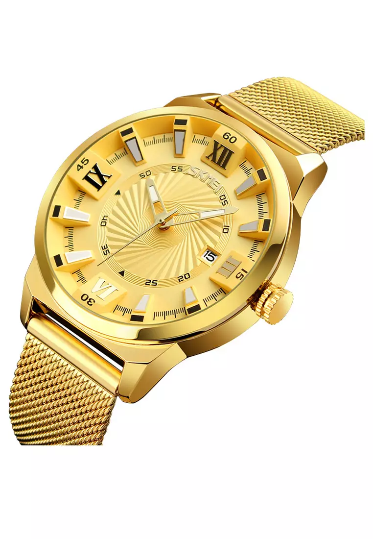 Skmei - Jam Tangan Pria - Gold - Stainless Steel Bracelet - 9166-E
