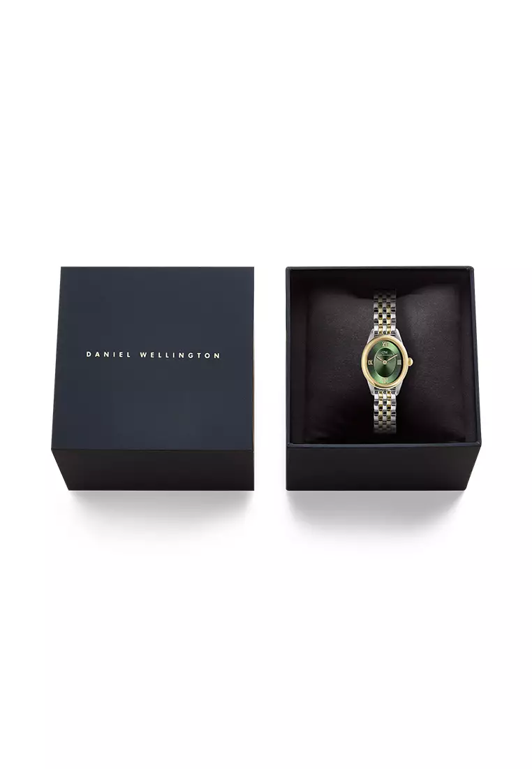 Ophelia Mini Beans Link Two-Tone Emerald Two-Tone - Women Watch Stainless Steel Strap DW Official Authentic Original jam tangan perempuan DW