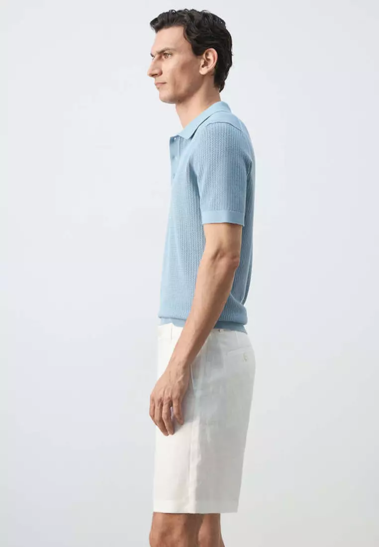 Slim-Fit 100% Linen Bermuda Shorts
