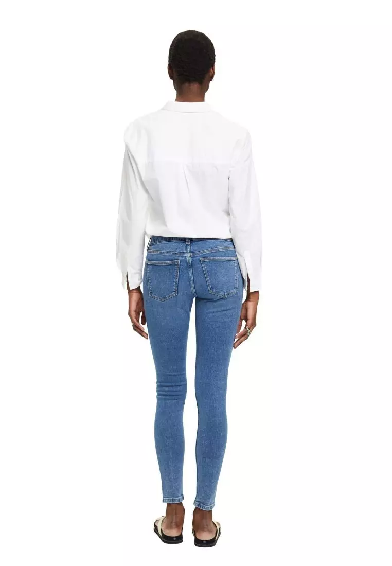 ESPRIT - Skinny fit jeans with over-the-bump waistband at our