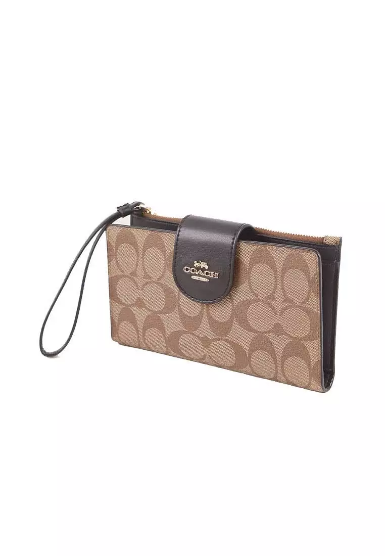 Colorblock coach top wallet