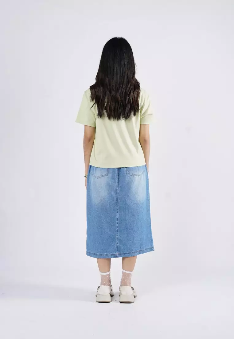 3Second Women's Basic T-Shirt Short Sleeve Regular Fit Cotton Logo Script 1 OL-C030925