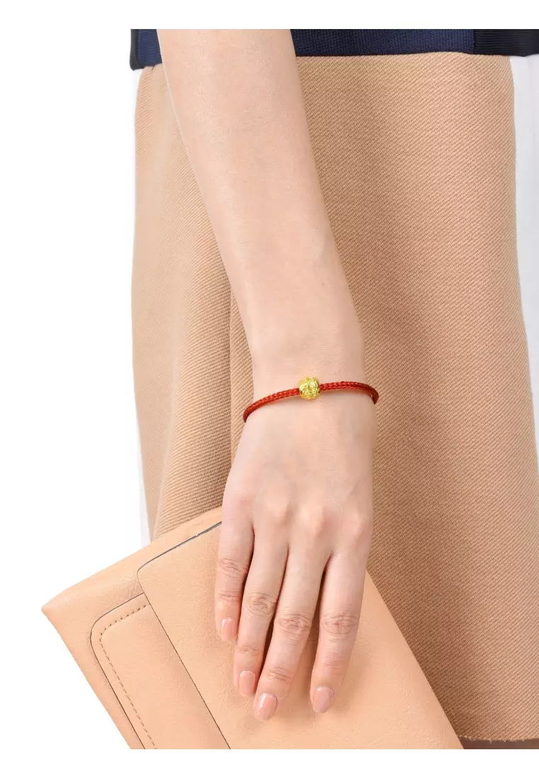 999 24K Solid Gold Lucky Fortune Coin Charm 86339C (Bracelet not included)