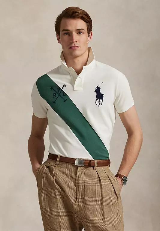 Custom Slim Fit Big Pony Mesh Polo Shirt