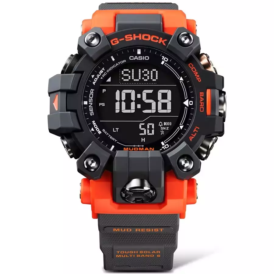 Casio G-Shock GW-9500-1A4DR Hitam Orange Karet Abu Cowok