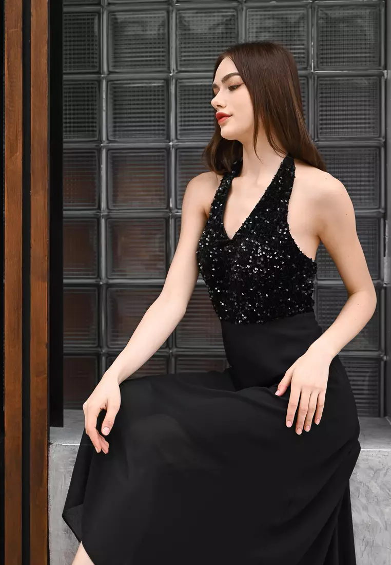 Sequins Halter Dress