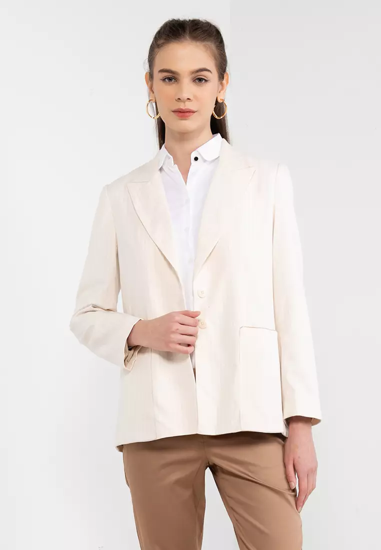 White clearance linen blazers
