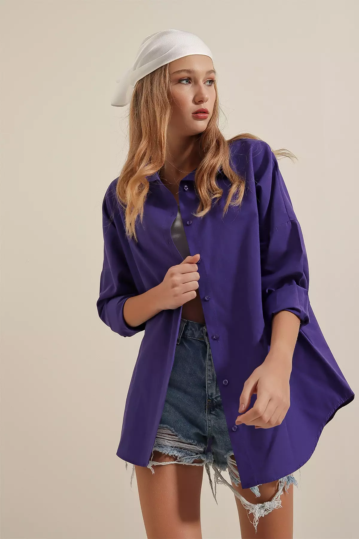 Oversized Long Basic Shirt