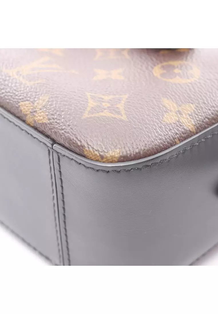 Pre-Loved Louis Vuitton Saintonge monogram Noir 2WAY Shoulder bag PVC leather Brown black