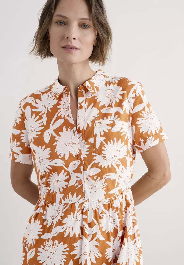 Seasalt Cornwall Yellow Fleet Checked Midi Dress