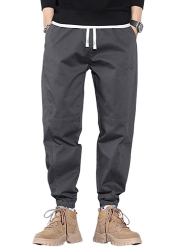 Trendyshop grey Drawstring Slim Casual Pants 2B447AA2012796GS_1
