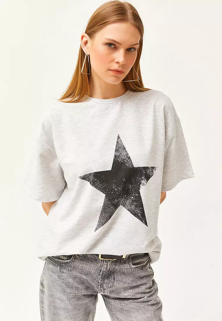 Symbol Front Back Printed 2 Thread Unisex Oversize T-Shirt