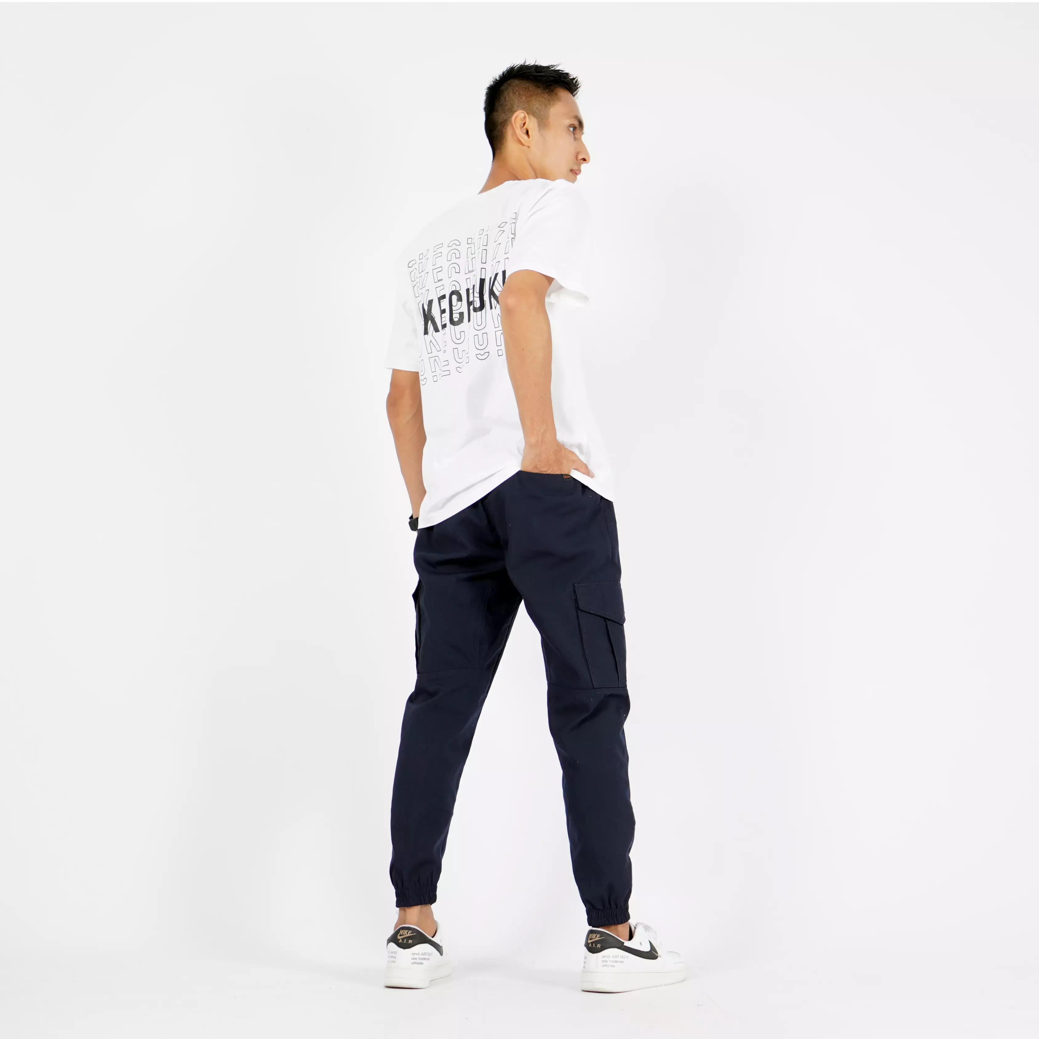 DAVE Celana Cargo Jogger Pants Pria Celana Cargo Pria - NAVY