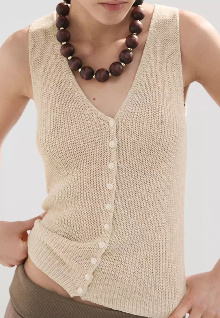 Openwork Knitted Waistcoat