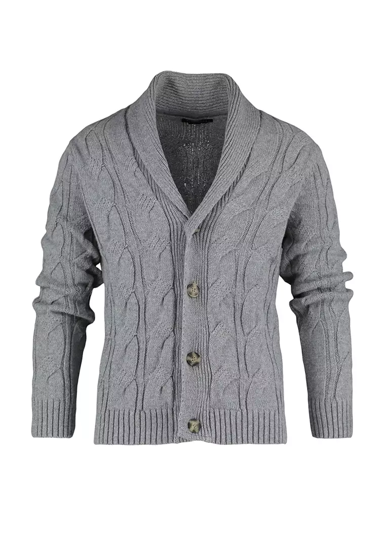 Shawl Collared Slim Fit Knit Cardigan
